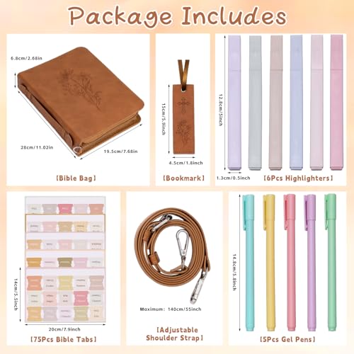 Justforjoyful Floral Brown Bible Cover Case Journaling Kit