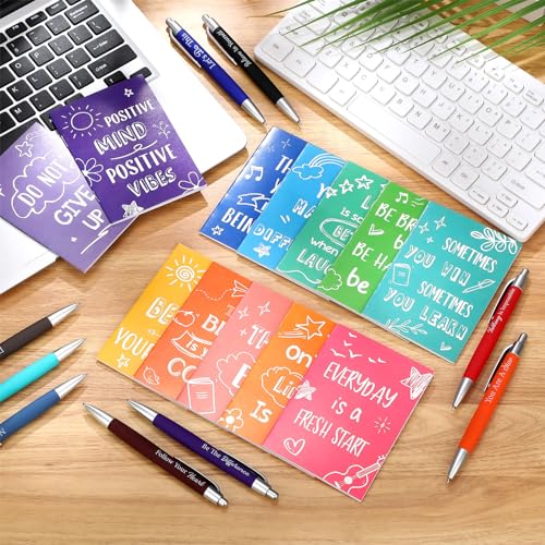 Yeaqee 72 Pcs Motivational Pen Notepad Gifts Bulk Set, Uplifting - style: Uplifting