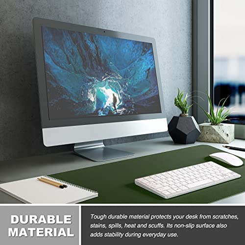 K KNODEL Large Office Desk Mat, Leather Mouse Pad (31.5"x15.7", Dark Green) - color: Dark Green, size: 31.5" x 15.7"