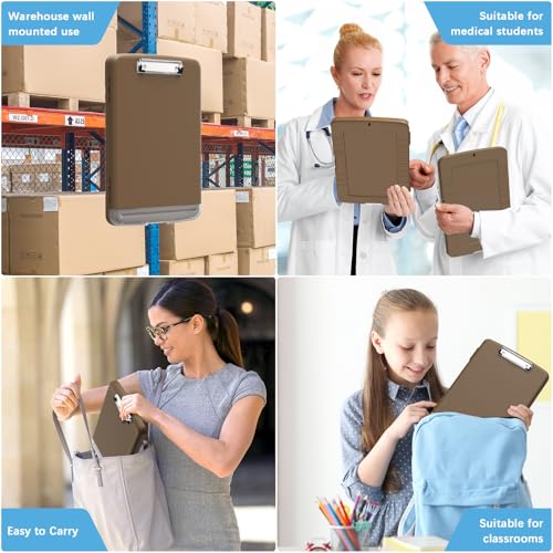 Hongri Clipboard with Storage with Pencil Case, 8.5 x 11 Storage Clip Board - color: Brown