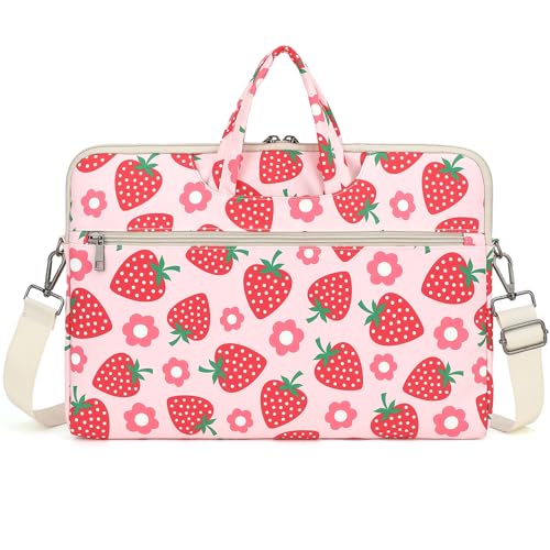DACHEE Laptop Shoulder Bag for 15 Inch/15.6 Inch Macbook Pro - color: Strawberry(07)