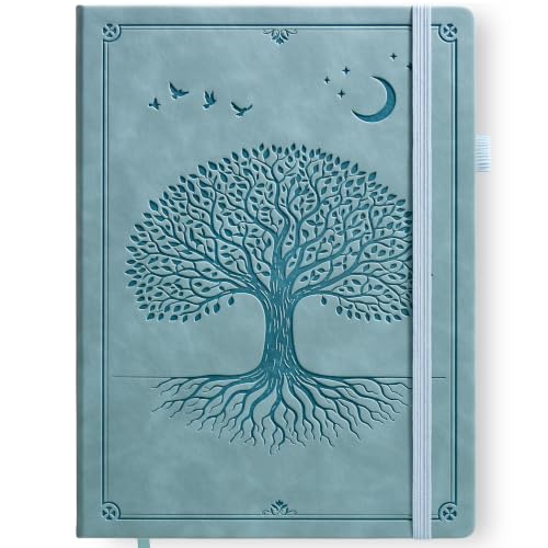 Lined Journal Notebook Hardcover Leather Bound 200 Pages A4 Blue Diary - color: Light Blue, size: A4 200 Pages