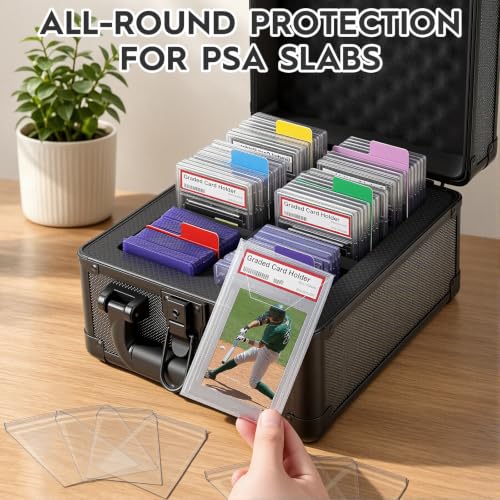 2 Row Graded Card Case Storage Box, Holds 60+ PSA Slab Case for Sport Cards - size: 2 Row Holds 60+ Card Slabs