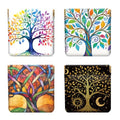 Peacoblue tree of life Coin Purse,PU Leather Squeeze Pouch 4PCS - style: Tree of Life
