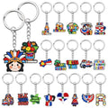 Cute Keychains Bulk, Keychain Charms Key Chain Trinkets Backpack Charms Accessories Keyring for Classroom Prizes - color: Dominican Republic-20p