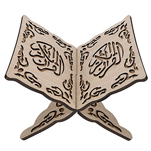 1Pcs Wooden Folding Book Stand with Carved Design