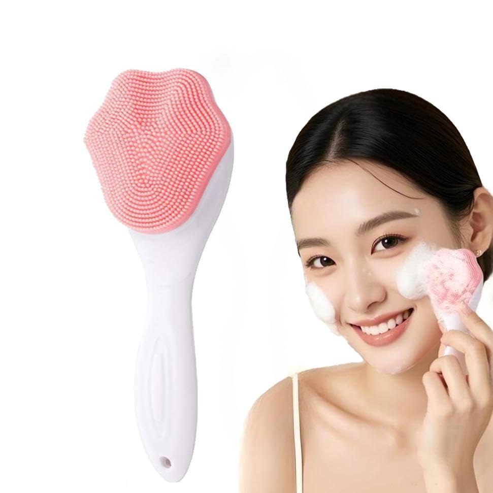 Cat Paw Silicone Face Scrubber Mannual Facial Deep Cleaning Brush Makeup Removal Blackhead Pore Exfoliating Tool - color: Pink