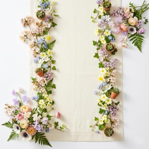 Urban Villa Table Runner Cotton Heavier Quality 14x72 Ivory - color: Ivory, size: 14" x 72"