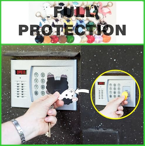 Leather Keychain Holder Protective Case Compatible with Apple AirTag - color: Black Lamb