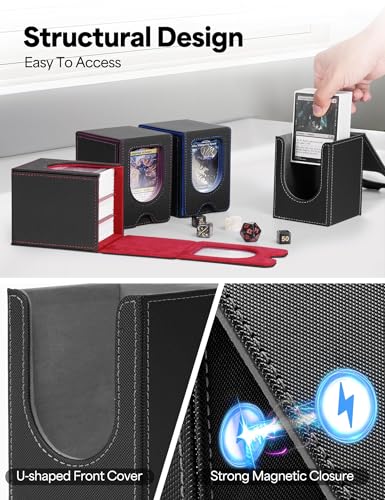 Card Deck Box for MTG Commander, fits 100+ Double-Sleeved Cards - color: A1-6 Colors