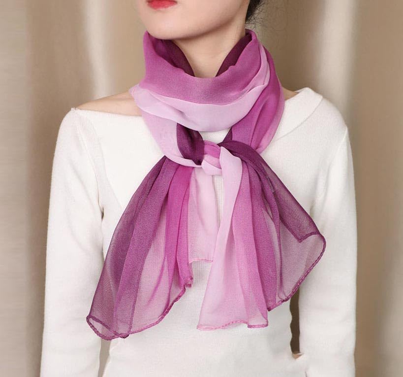 Xyueanlo Fashion Scarves for Women Lightweight Elegant Scarf - color: Gradient Purple