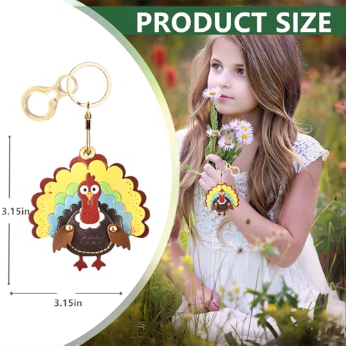 BORKUANA PU Leather Keychain holder Protective Case Compatible with AirTag - color: Turkey D