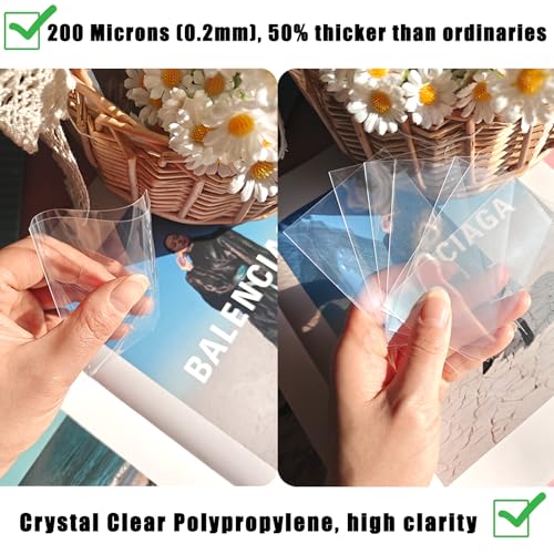 200 Kpop Photocard Sleeves fits 2x3 Instax Mini Film Sheet Protectors - color: Clear/200, size: 60x90mm