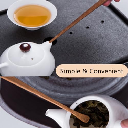 4 Pcs Gongfu Tea Set, Chinese Kung Fu Tea Set, Tea Scoop for Loose Tea, Bamboo Tea Ceremony Utensils, Tea Accessories include Tea Scoop Needle Clip Spatula, for Tea House Restaurant Household