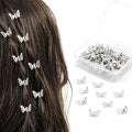 35Pcs Silver Butterfly Hair Clips Thicker Round-Edged Y2K