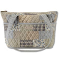 Bella Taylor Small Tote, Quilted Shoulder Bag for Women - color: Khaki Patchwork