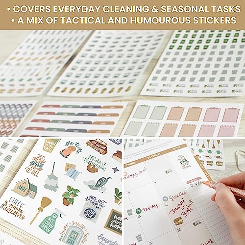 bloom daily planners Household Chores Planner Stickers -Essential Variety Pack for Home Productivity - to-Dos, Errands, Tasks - 8 Sheets / 736 Stickers - Icons & Quotes - color: Household Chore Pack