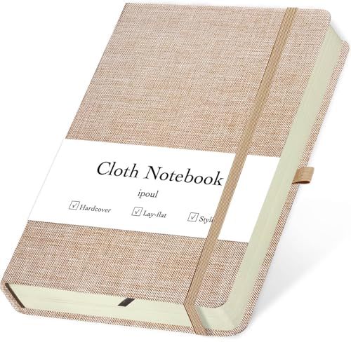Linen Notebook, College Ruled, Hardcover, Lay Flat, B6, Small, 5x7, Thick, 100gsm, Pink, Journal for Writing - color: B6-Minimalism Pink