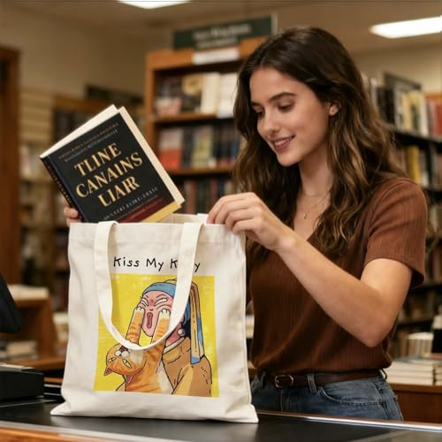 Art Canvas Tote Bag,Art Lovers Gifts,Aesthetic Tote Bag for Women. - color: Beige - Vermeer