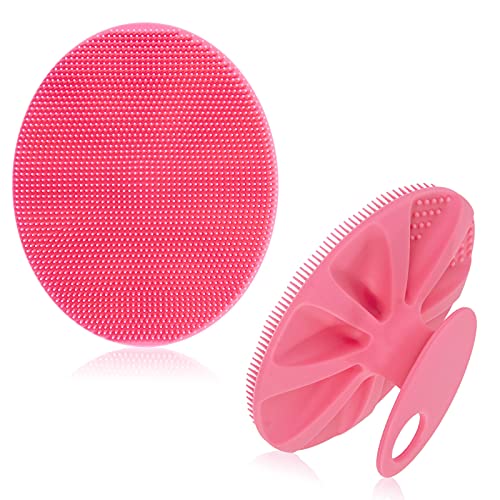 INNERNEED Silicone Body Cleansing Brush Exfoliating Scrubber, Pack of 4 - color: Pink+dark Green+dark Blue+gray