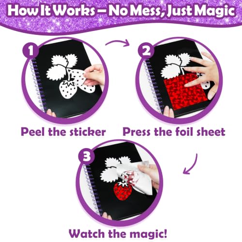 FUNNYB&G Foil Art Craft Kit for Kids, Sparkly Birthday Gift Toy for Girls - style: Plant