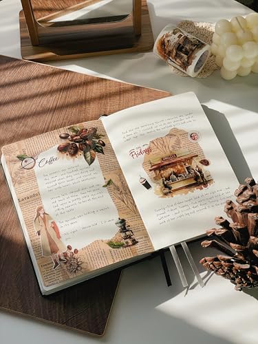 WT Caffeine Canvas Wide PET Tape, Single Roll, Original Designs, Watercolor Vintage Cafe Decorative Transparent Tape, Journal Scrapbook Bujo Planner DIY Craft Supplies, Coffee Theme - color: WT Caffeine Canvas Wide PET Tape