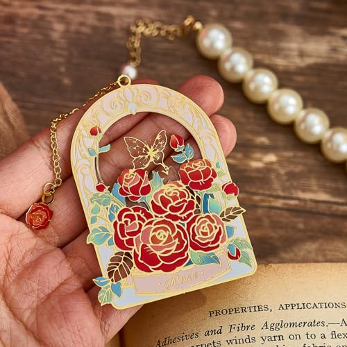3 PCS Floral Metal Bookmark, Hand-Drawn Pretty Book Marks for Reading Women, Rose, Tulip, Daisy Book Lovers Gifts, - style: Floral Bookmarks