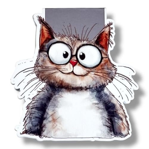 creates Magnetic Bookmark For Reading Journals Planners Scrapbooking Office Supplies Cute And Funny Bookmark For Bookworms Matte Laminate Double Sided Handmade (Quirky Cat) - color: Quirky Cat