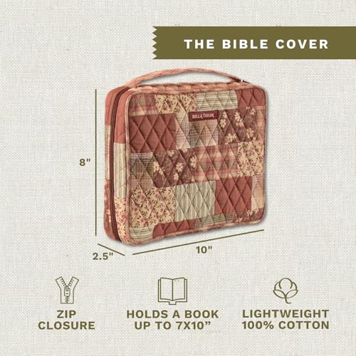 Bella Taylor Bible Cover, Quilted Bible Case, Burgundy Patch - color: Burgundy Patch, size: Large