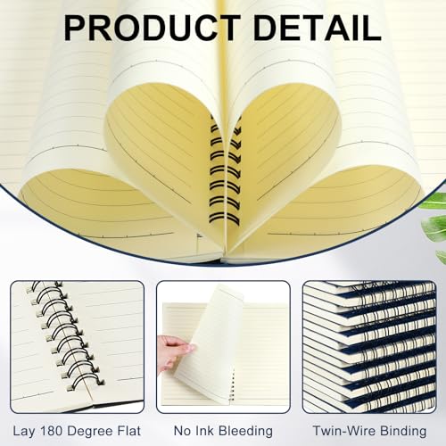 Yahenda 72 Pcs Spiral Notebooks, 1 Subject, Wide Ruled, Deep Blue - color: Deep Blue