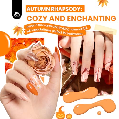 Beetles Gel Nail Polish Kit with U V Light 85Pcs, 55 Colors Gel Polish Kit - color: A-Seasonal Symphony