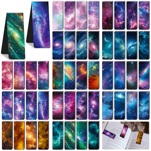48PCS Magnetic Bookmarks Bulk Magnet Bookmarks Book Lovers Gifts - style: Night Sky