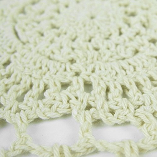 Phantomon Lace Doilies Handmade Crochet Placemats Cotton Doilies Cloth Lace, Pack of 4, Oval Shape, 12 x 17 inch (Beige) - color: Beige