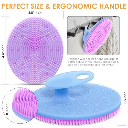 INNERNEED Magnetic Silicone Body Scrubber, Hygienic Shower Brush, Purple - color: Purple