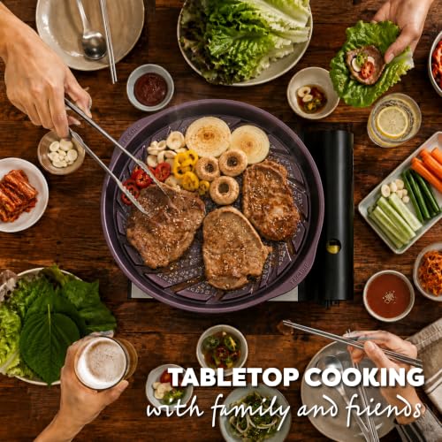 TECHEF - Stovetop Korean BBQ Non-Stick Grill Pan with Agni Portable Gas Stove Burner, Made in Korea (Master KBBQ Set) - color: Master KBBQ Set