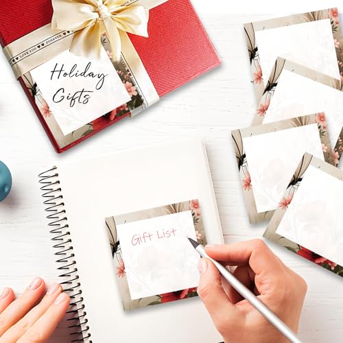 Sticky Notes 3x3 Inches, Cute Self-Stick Note Pads, Funny Memo Pads, Easy to Post Sticky Notes for Office, Home & Notebook Cute Butterfly Flower - color: Cute Butterfly Flower