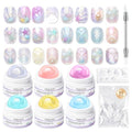 SAVILAND 6PCS Solid Builder Nail Gel Kit Non-Sticky Aurora 30 Day Long-Wear - color: Aurora