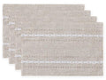 Wracra Cotton Linen Place Mats, Brown Embroidered Placemats Set of 4 - color: Hemstitched Brown, size: Placemats(Set of 4)