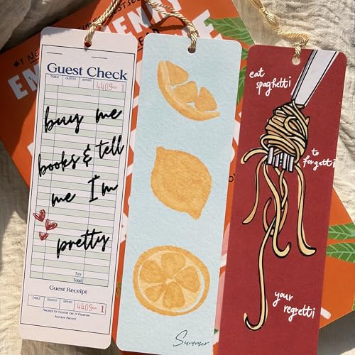 10pcs Cute Bookmarks Set, Aesthetic Bookish Gifts for Women (Yellow) - color: Yellow