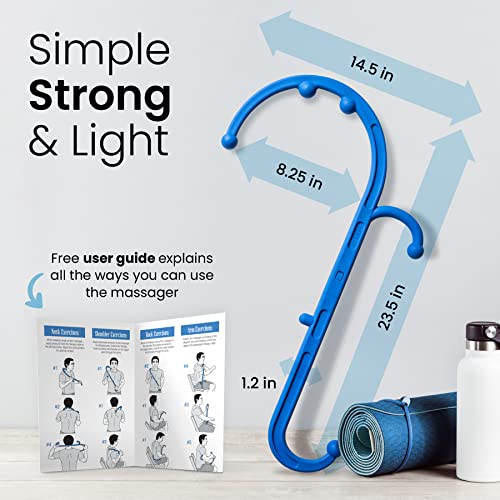 LiBa Back and Neck Massager 2-Pack Trigger Point Hook Therapy Blue - color: F. Blue (2 Pack)