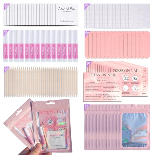 Disposable Nail Supplies Kits(350pcs50set-pink) - size: 350pcs50set-pink
