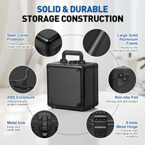 Graded Card Case, Sturdy Solid Protection Slab Box with 4 Foam Stoppers Holds 60+ PSA, Fits PSA, CSG, BGS, TopLoader and Magnetic Holder, Slab Case for Sports Baseball Trading Graded Card Storage Box - size: Graded Card Case