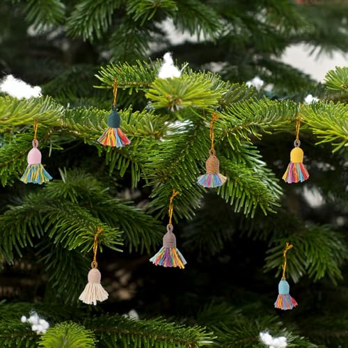 Multicolor Tassels, 20 Piece Handmade Tassels Pendants, Colorful Cotton Sewing Tassel Charms Bulk for Earring Jewelry Making Keychain DIY Projects - color: 10 Colors-4.5cm