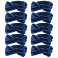 10 Pack Navy Blue Soft Spa Headband for Women Girls - color: Navy Blue