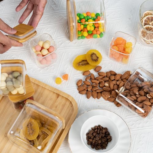 D2scrma 22oz/0.7Qt/650ml Square Glass Storage Containers with Lids 6-Pack - size: 22oz*6