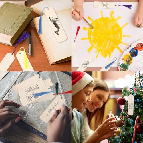 20PCS Unfinished Bookmarks Kit with 20PCS Colorful Tassels