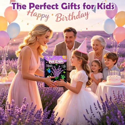 FUNNYB&G Foil Art Craft Kit for Kids, Sparkly Birthday Gift Toy for Girls - style: Plant