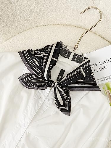 100% Mulberry Silk Scarf - 21" Square Lightweight Neckerchief, Gift Packed - color: Black Horse