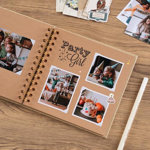 potricher 7 x 7 Inch Small DIY Scrapbook Photo Album 40 Pages, Yellow - color: Yellow, size: 7 Inch 40 Pages