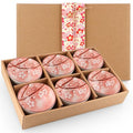 Ceramic Rice Bowls 10 oz, Sakura Bowl Gift Set, Dinnerware Serving Bowls for Rice, Cereal, Noodle, Soup, Desserts, Pack of 6 (Pink) - color: Pink